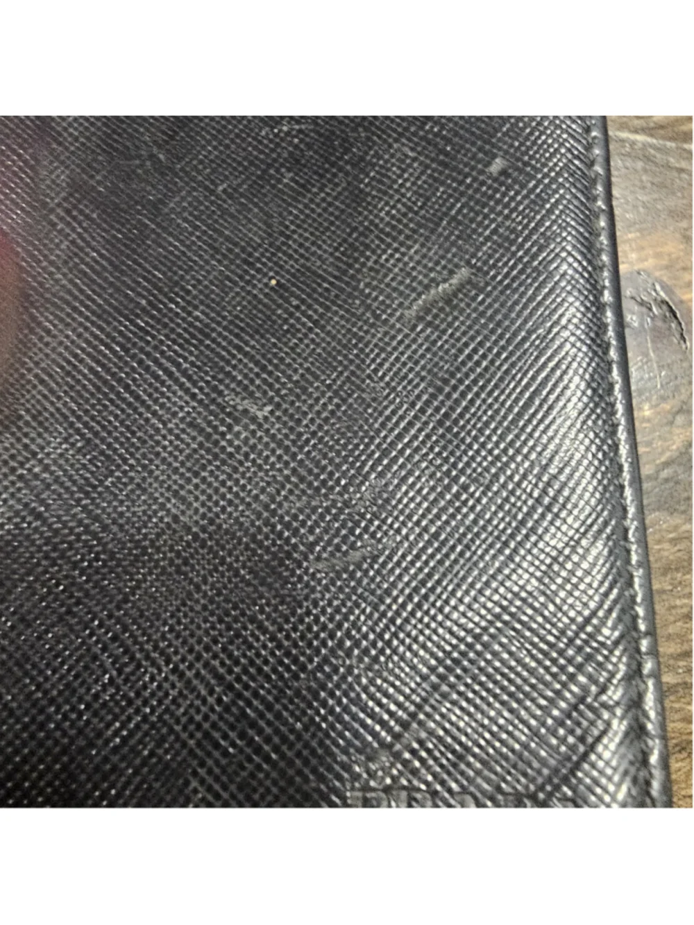 Prada Saffiano Leather Wallet, One Size, Black